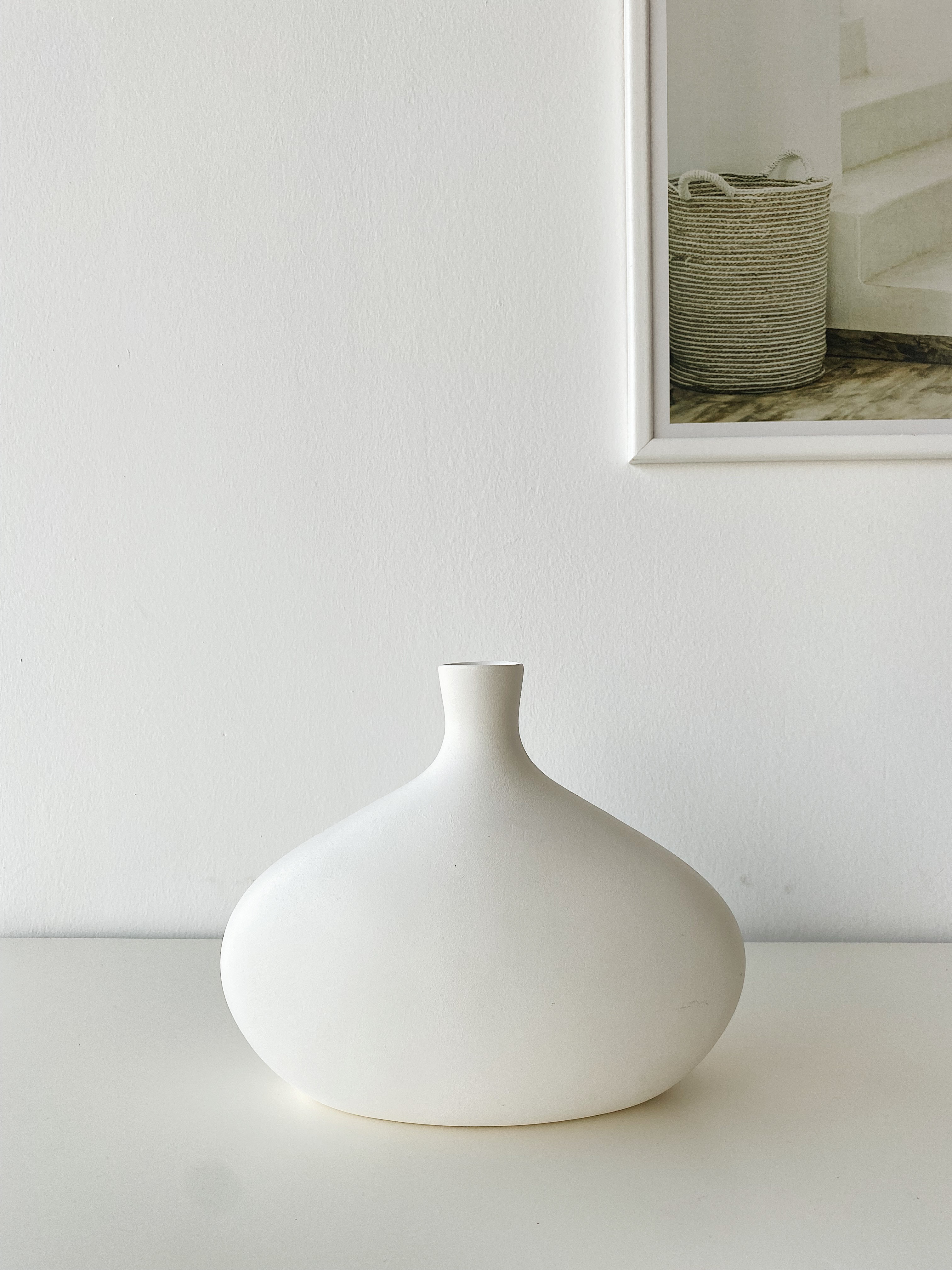 Platy Ceramic Vase Small White